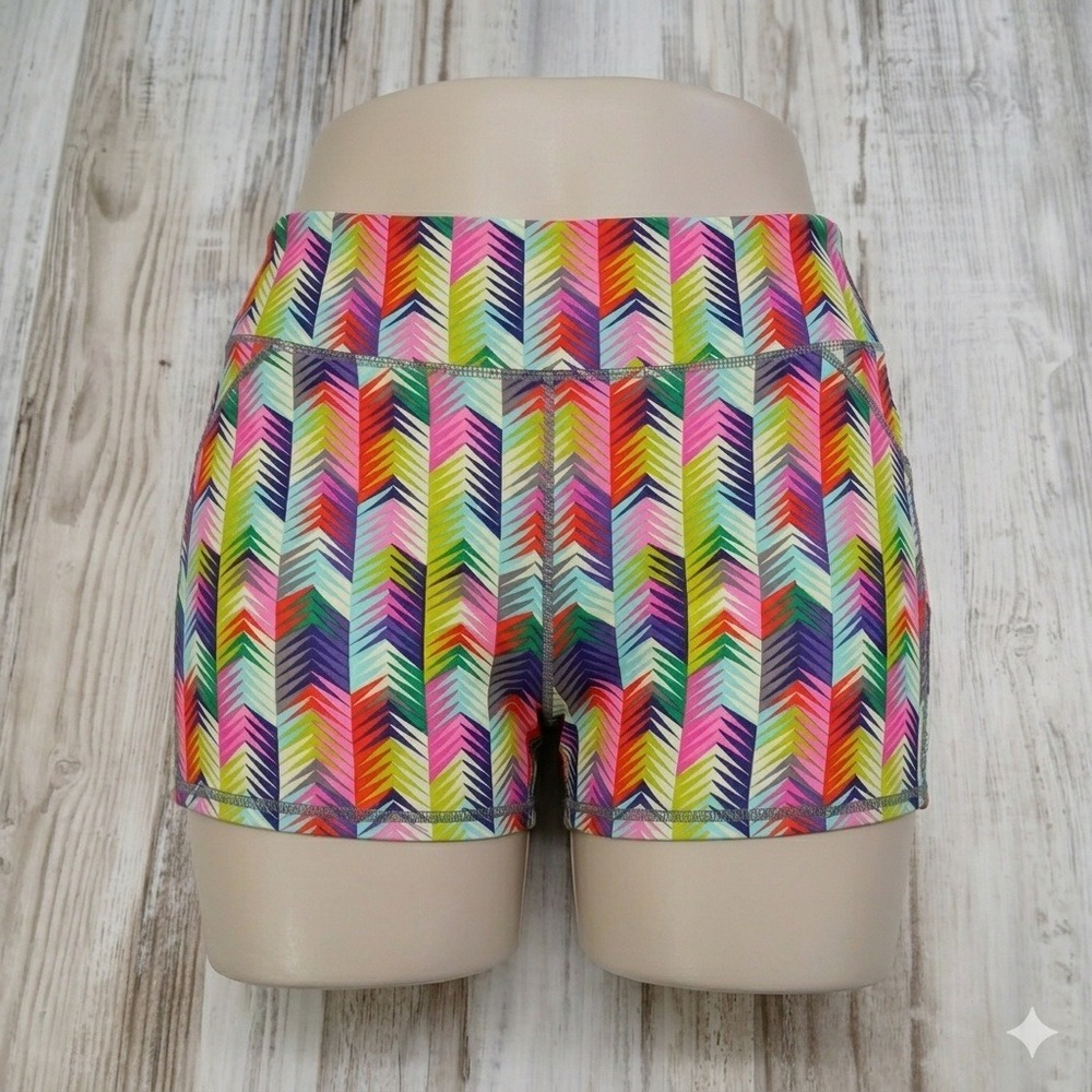 Fabletics Womens XXL Multi Color Chevron Geometric Athletic Shorts 394933-47-XX